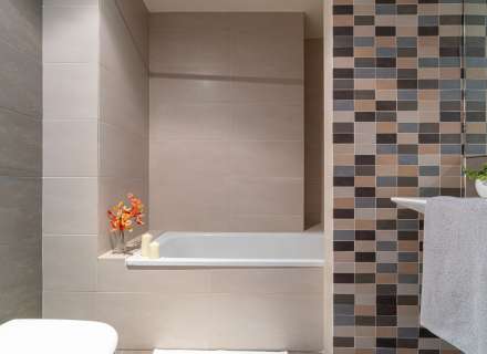 Modern apartment with communal swimming pool and parking space.12